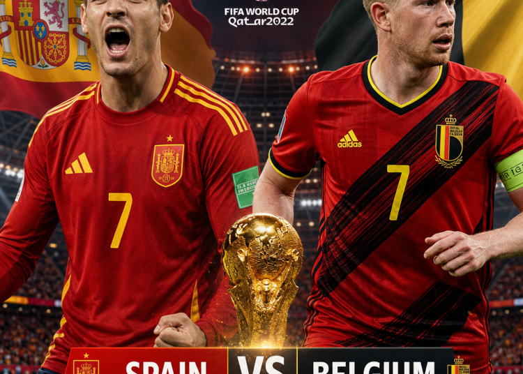Illustration of Spain vs Belgium Live: Stunning World Cup Quarter-Final Clash