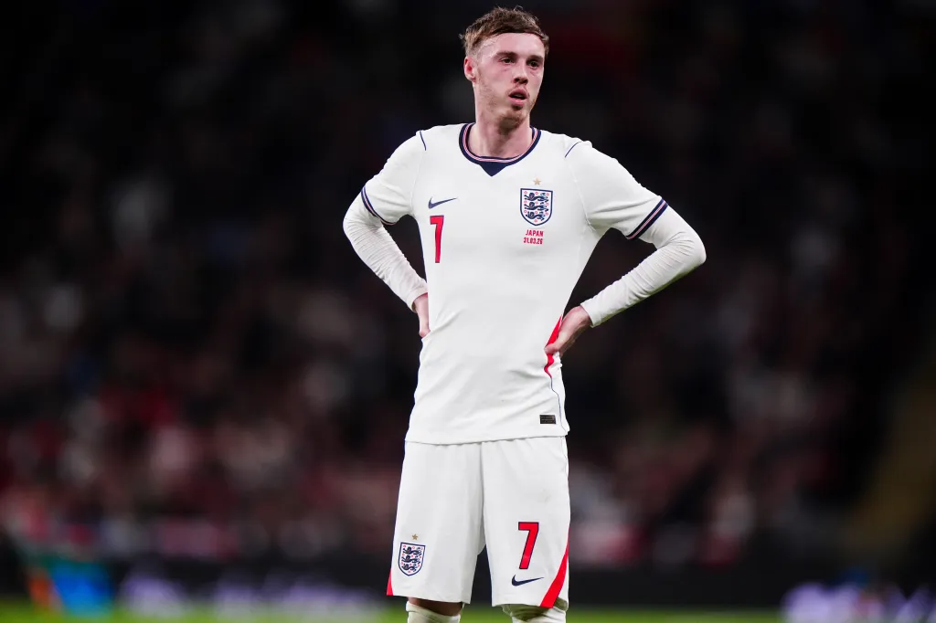 Cole Palmer wearing the England shirt