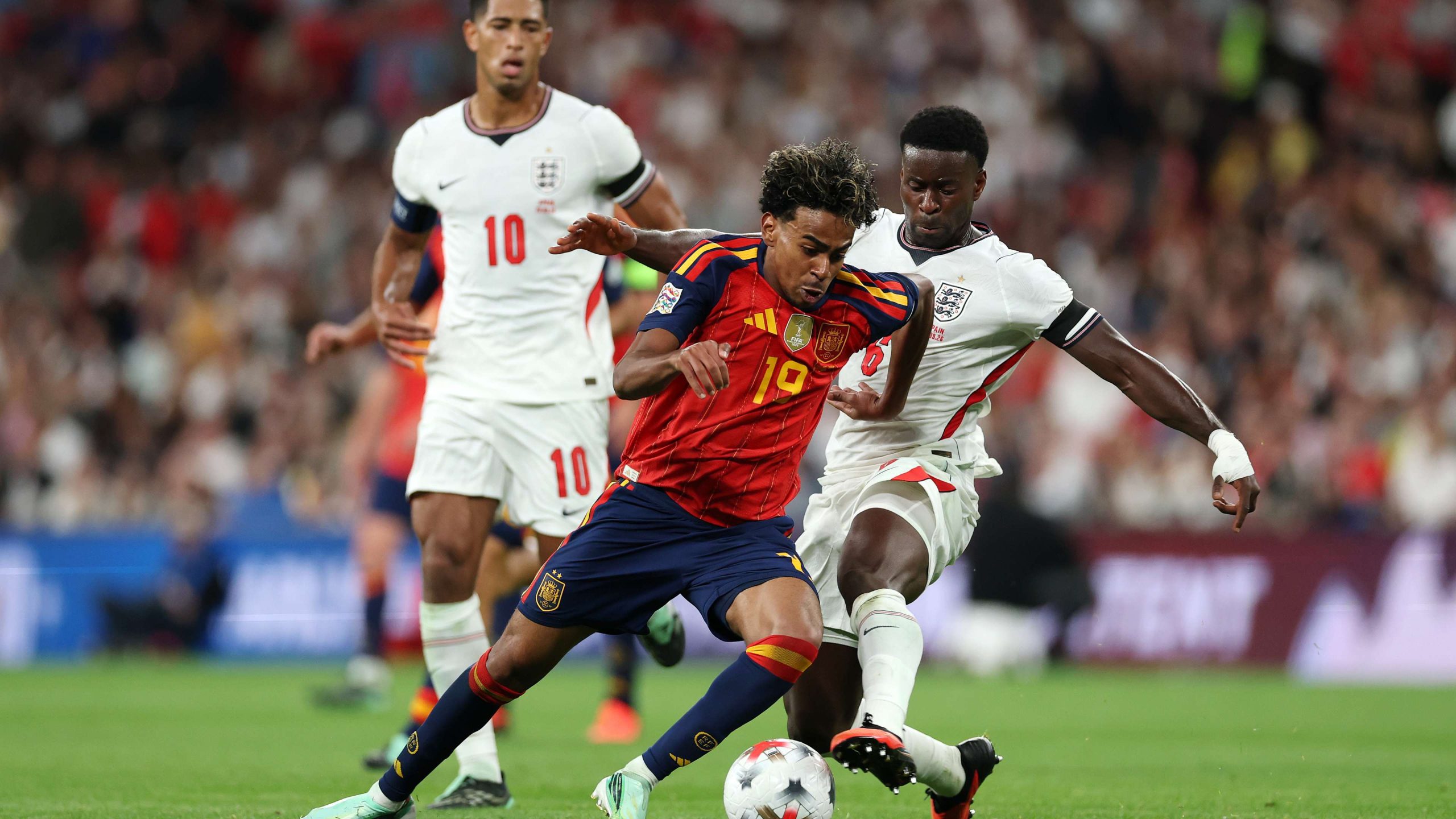 Lamine Yamal under pressure while playing for Spain