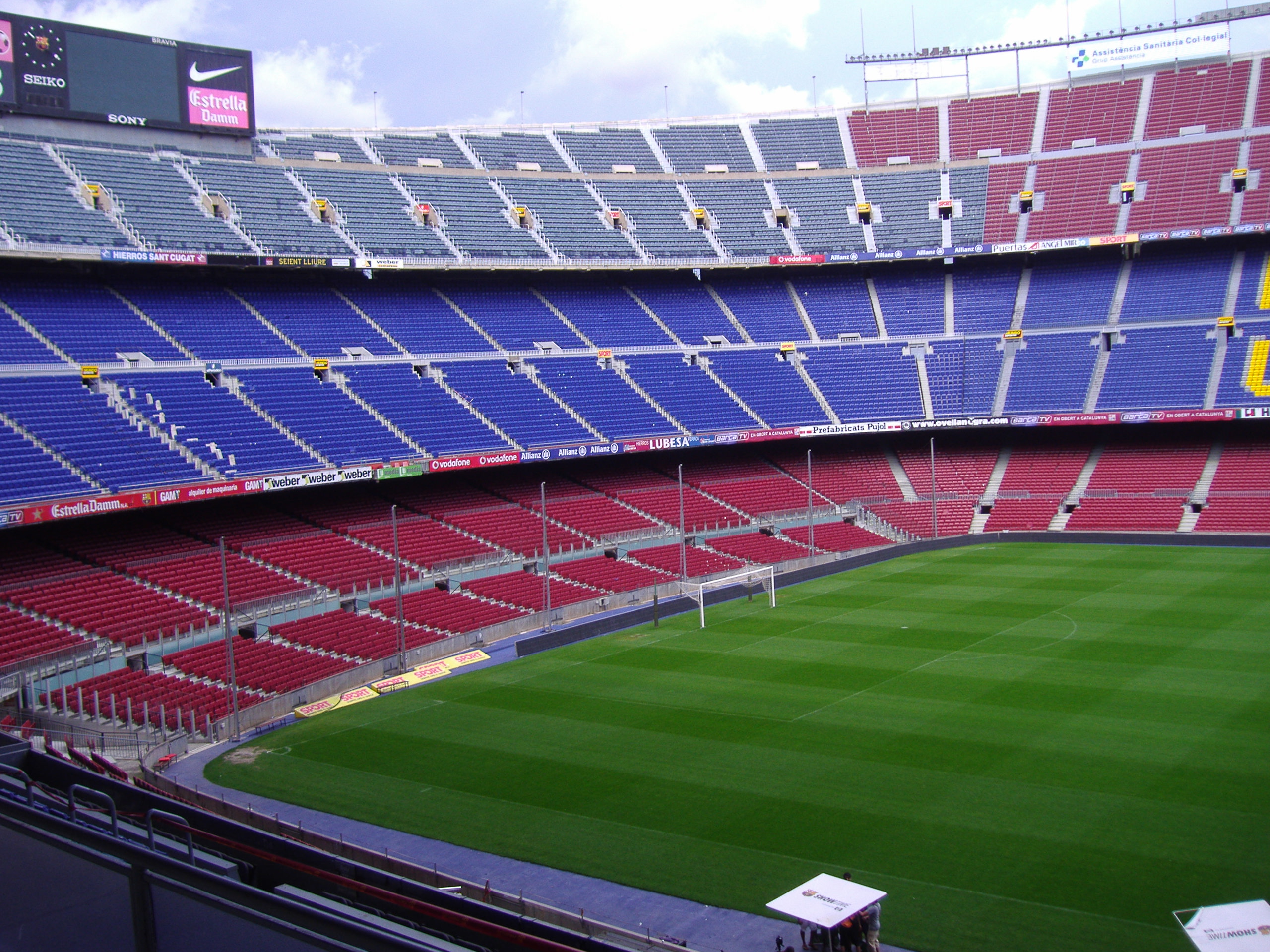 Inside Camp Nou, home stadium of FC Barcelona