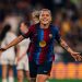 Claudia Pina celebrates for Barcelona against Real Madrid in October 2026