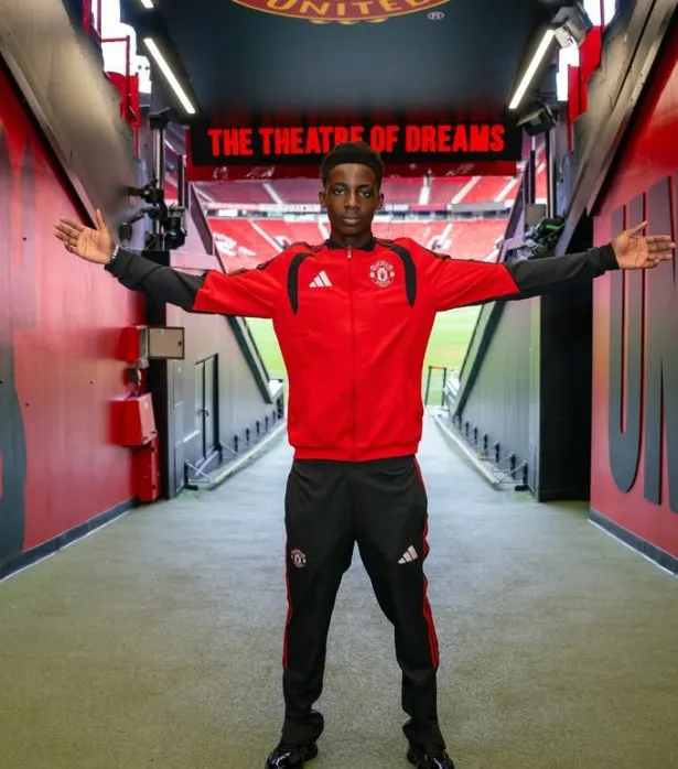 David Eze after joining Manchester United academy