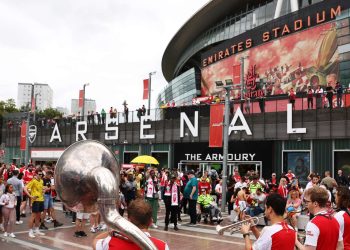 Arsenal supporters outside Emirates Stadium in 2026
