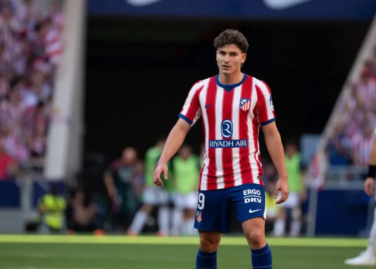 Julian Alvarez in Atletico Madrid colours during the 2026-27 season