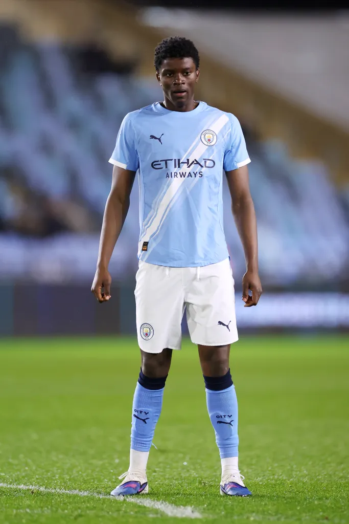 Karim Cassim playing for Manchester City youth team