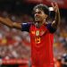 Lamine Yamal celebrating for Spain in 2026