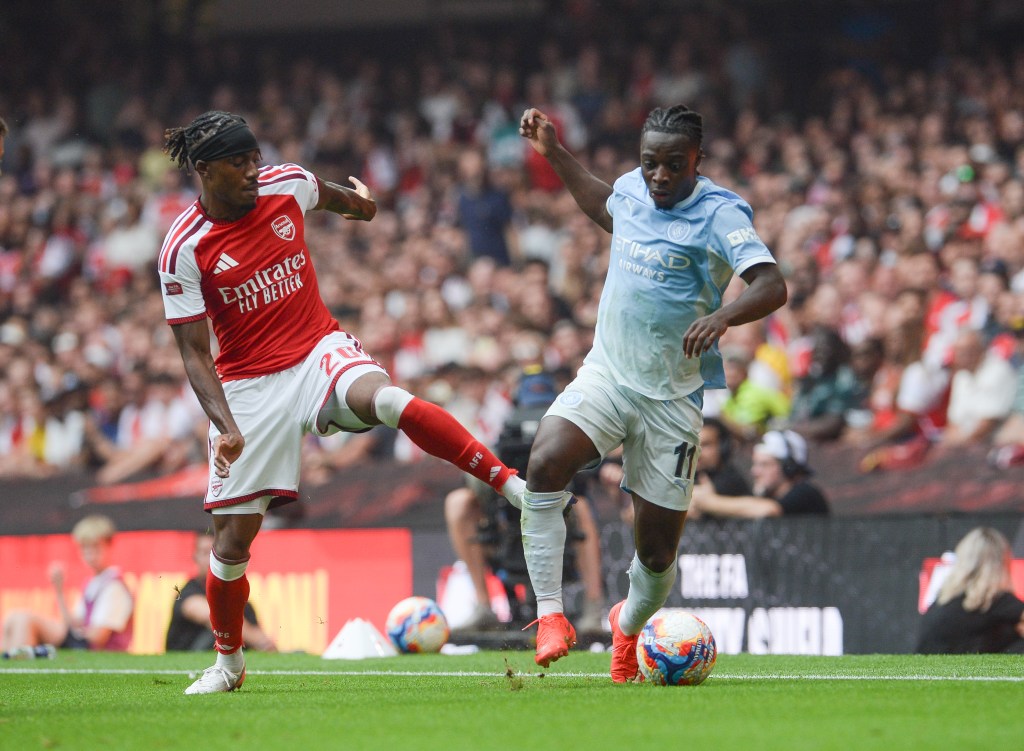 Manchester City and Arsenal players competing in the 2026 Community Shield