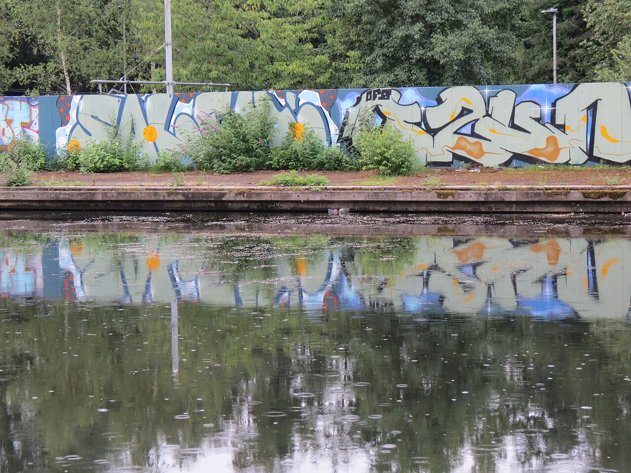 Graffiti outside Manchester City stadium