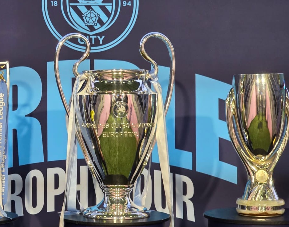 Manchester City trophies on display