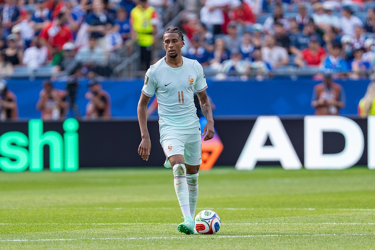 Michael Olise playing for France in 2026