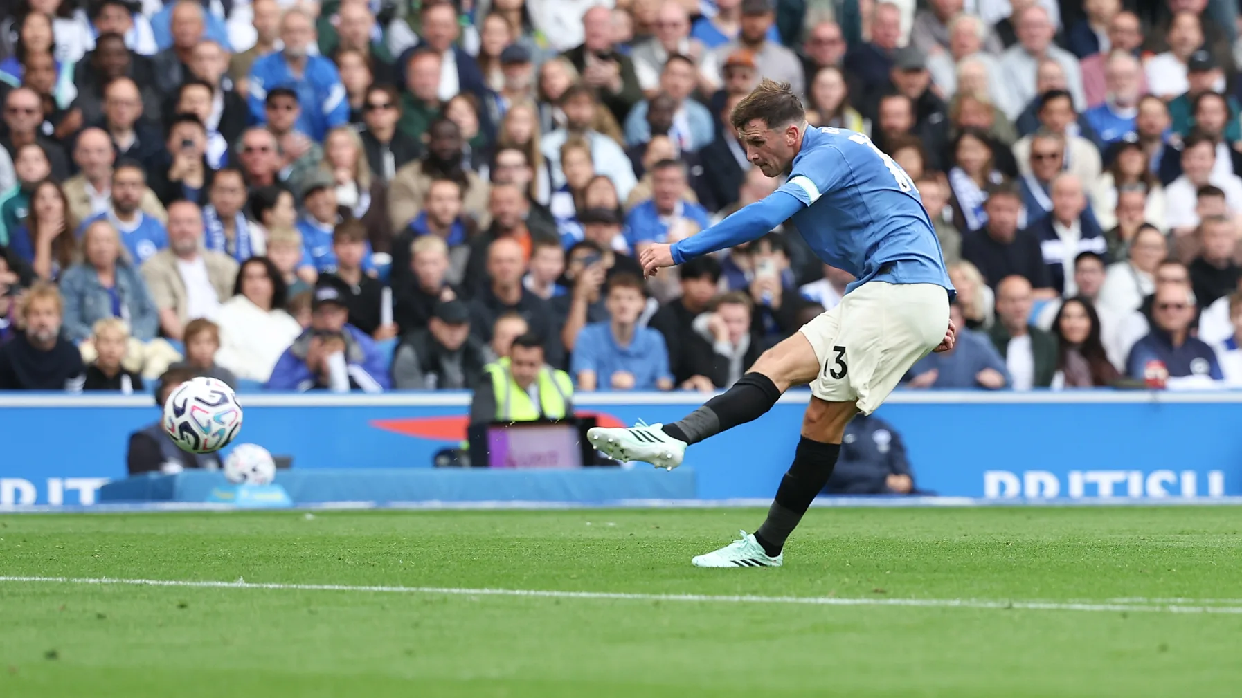 Pascal Gross celebrates scoring for Brighton against Arsenal