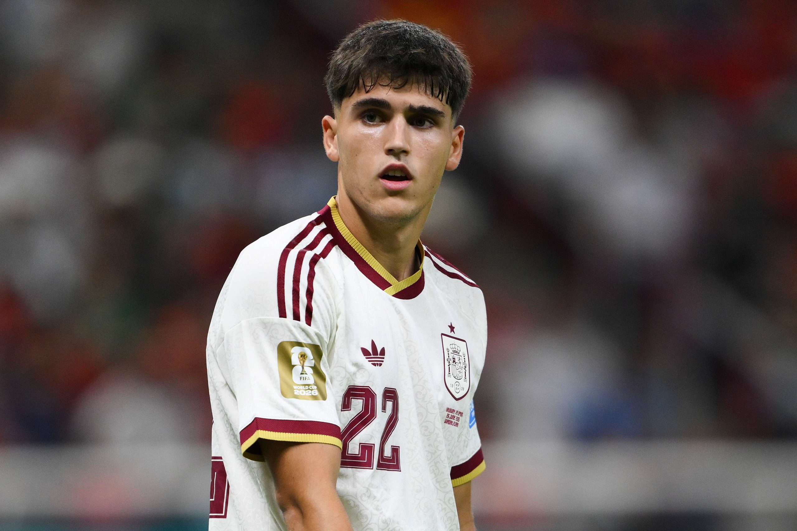 Pau Cubarsi playing for Spain in 2026