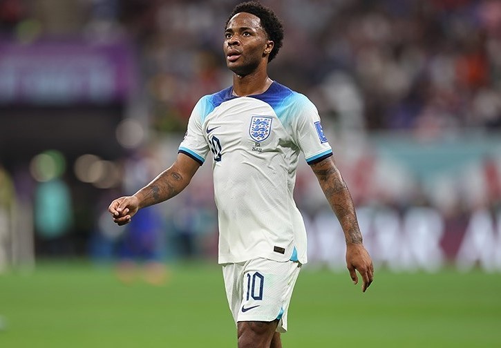 Raheem Sterling playing for England