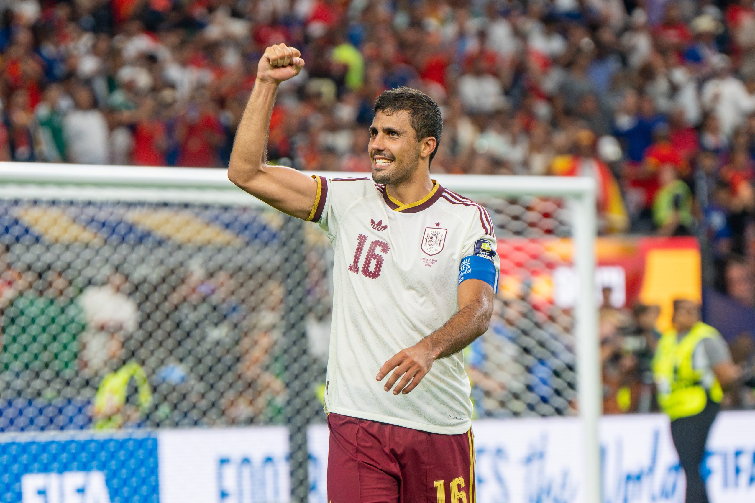 Rodri in action for Spain against France