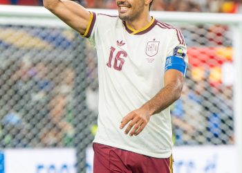 Rodri playing for Spain in 2026