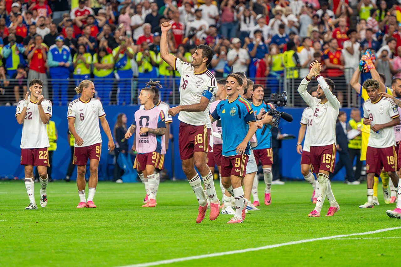 Rodri playing for Spain in 2026